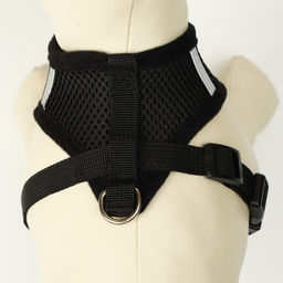 Комплект амуниции с мягкой шлейкой и светоотражающей нашивкой, L, ОШ 33 см, ОГ 36-48 см, чёрный 7614 - Пижон фото 5