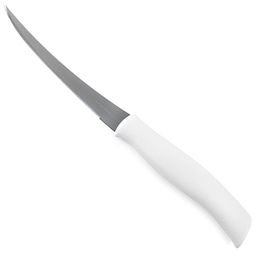 Tramontina Athus Нож для помидоров и цитрусовых 12см, пластмассовая ручка, с зубчиками, белый (Бразилия)