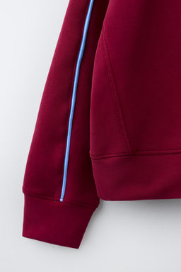 SUDADERA SPORTY CONTRASTE / Burgundy - Zara фото 6