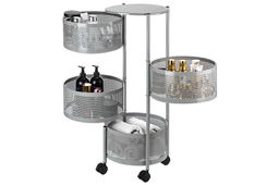 Этажерка 4-х ярусная 33,5*32*75,5 см Серая на колесиках, металлическая - Elan gallery фото 3