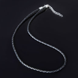 Цена за 10 шт. Шнурок кожаный, d=3 мм, 45 см, чёрный, косичка