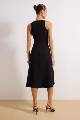 Siyah A-Kesim Tas Aksesuarl? Dokuma Elbise TPRSS24EL00178