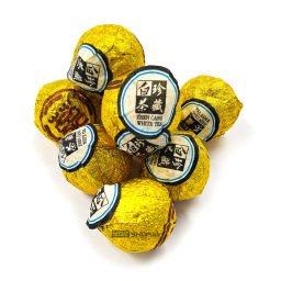 Белый чай Шоу Мэй Брови Старца прессованный многолетний, Китай, 50 г (10 шариков по 5 г)