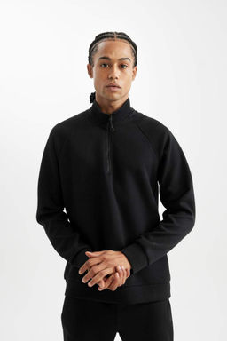 DeFactoFit Спортивная толстовка стандартного кроя с воротником-стойкой и полумолнией