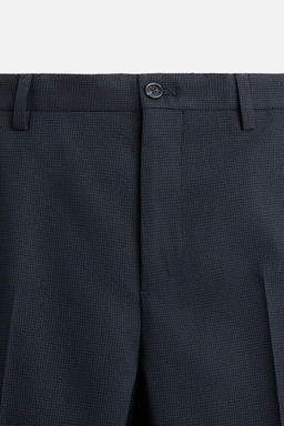 CHECKED TEXTURED WEAVE SUIT TROUSERS - Zara фото 7