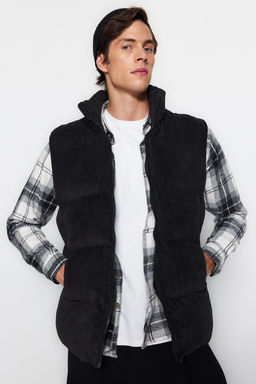 Trendyolmilla Man Siyah Erkek Regular Fit K?sl?k Kadife Yelek TMNAW23YE00013  фото 2