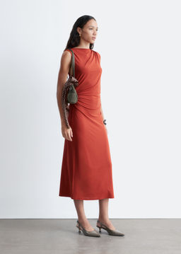 Vestido midi drapeado sin mangas - H&m фото 6