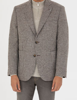 Kahverengi Slim Fit Y_n Kar___ml_ Ceket