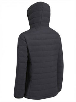 Куртка женская стёганая с капюшоном с графеновой подкладкой черного цвета 9624_1Ch