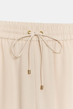 PANTAL?N FLUIDO CINTURA EL?STICA / Beige - Zara фото 8