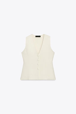 BUTTONED KNIT WAISTCOAT WITH COVERED BUTTONS - Zara фото 7