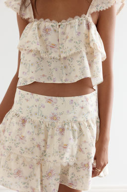 Crop top con ribetes de encaje - H&m фото 3