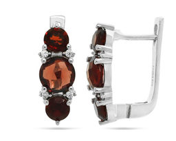 Серьги, гранат, Кокетка