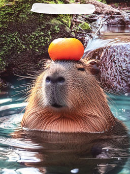 Пакет подарочный вертикальный «Капибара», 23×27×11.5 см