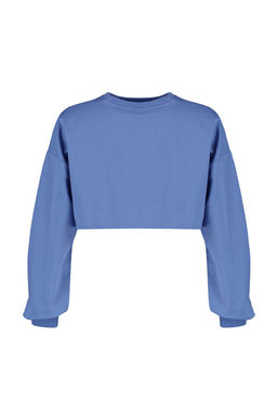TRENDYOLMILLA Antrasit Asimetrik Super Crop Bisiklet Yaka Ince Orme Sweatshirt TWOAW23SW00531  фото 8
