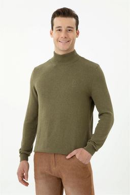 U. S. Polo Assn Мужской базовый свитер хаки меланжевого цвета