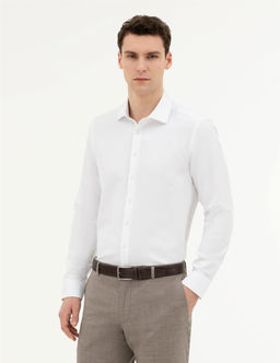 Beyaz Slim Fit Uzun Kollu G_mlek