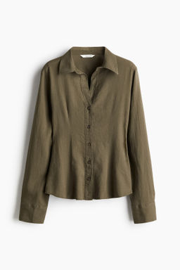 Camisa en mezcla de lino