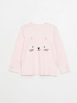 Bisiklet Yaka Bask?l? Uzun Kollu K?z ?ocuk Pijama Tak?m? - Waikiki фото 2