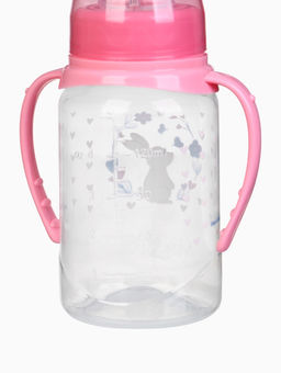 Бутылочка для кормления малыша M&B «Доченька», классическое горло, с ручками, от 0 мес., 150 мл., розовый