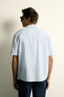 CAMISA REGULAR FIT ALGOD?N - LINO / Azul cielo - Zara фото 3