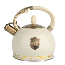 Чайник из нержавеющей стали 3 л со свистком,цвет: кремовый (М-7130) /Rashel/