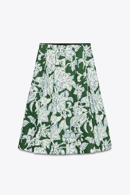 ZW COLLECTION PLEATED FLORAL SKIRT - Zara фото 6