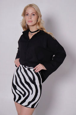 11417 Мини-юбка вязаная чёрно-белая - Martichelli фото 5