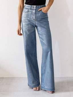 D54.219 Джинсы женские голубой-серебряный