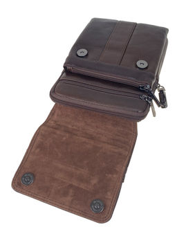 Сумка мужская из натуральной кожи, цвет коричневый - Greta фото 2