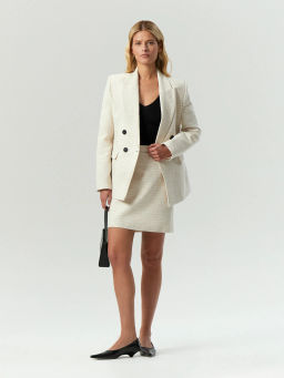 Emka / Юбка мини из твида с добавлением льна  фото 2