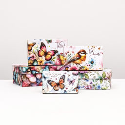 Набор коробок 10 в 1 «Птицы и бабочки» , 32.5 × 20 × 12.5 -12×7×4 см