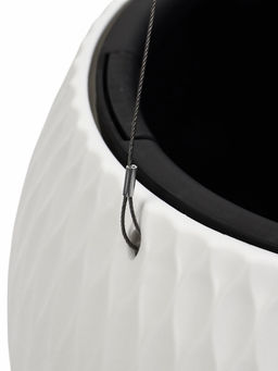 Кашпо для цветов Жемчужина, 4 л, d=29 см, h=19.5 см, пластик, со вставкой, подвесное, белое - Simaland фото 2