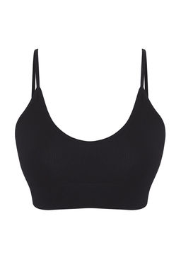 TRENDYOLMILLA Siyah Seamless/Dikissiz Ip Ask?l? Balensiz Kaps?z Bralette Orme Sutyen THMAW23SU00140 фото 22