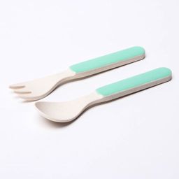 Набор детской посуды Лисичка, из бамбука, 5 предметов: тарелка, миска, стакан, столовые приборы - Крошка я фото 8