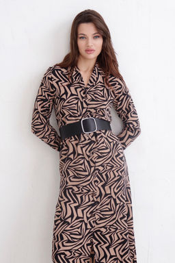 Платье-рубашка с английским воротником принт - Martichelli фото 279
