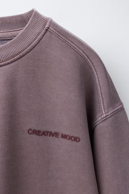 FADED-EFFECT SLOGAN SWEATSHIRT - Zara фото 3