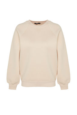 TRENDYOLMILLA Bordo Relaxed/Rahat Kal?p Basic Reglan Kol Bisiklet Yaka Orme Sweatshirt TWOAW24SW00104 фото 24