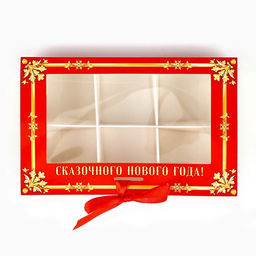 Цена за 5 шт. Коробка под 6 конфет новогодняя с ячейками Зимняя почта 14.5 х 9.5 х 3.5 см - Дарите счастье фото 5