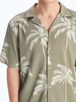 Regular Fit K?sa Kollu Desenli Erkek G?mlek