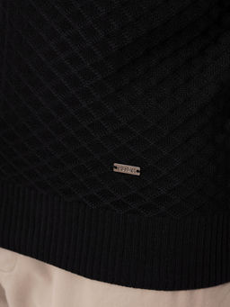 Джемпер мужской с воротником поло GREG G128-12-ромб F (черный)  фото 4