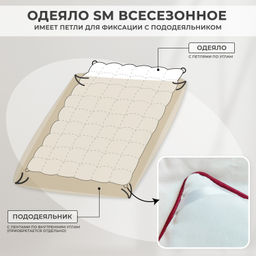 Одеяло SM Всесезонное SM001 красный кант 150*210 см 150*210
