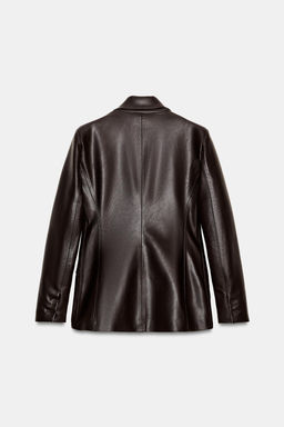 FAUX LEATHER DOUBLE-BREASTED BLAZER - Zara фото 19