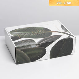 Коробка подарочная складная, упаковка, «Тропики», УФ-лак, 30.5 х 22 х 9.5 см