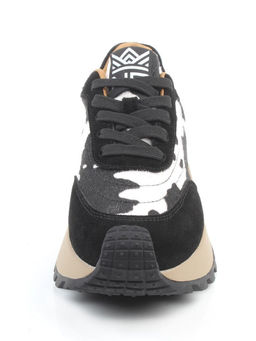 04-PDH362-3 BLACK Кроссовки демисезонные женские (натуральная замша, натуральная кожа)