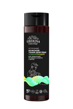Мужской тоник для лица Освежающий с мятой для любителей активного спорта 200 мл - Siberina фото 2