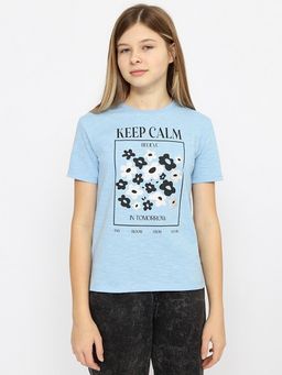 CRB wear/CWJG 63392-43-346 Футболка для девочки,голубой/Ex.Cherubino