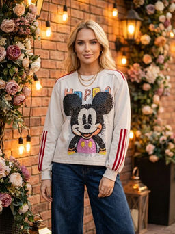 K13486 Толстовка OVER SIZE хлопок СЛИВКИ