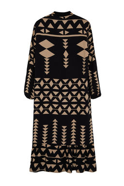 TRENDYOLMILLA Mavi Bask?l? Midi Genis Kseim Bordur Desen Detayl? Dokuma Elbise Dokuma Elbise TWOSS24EL01019 фото 8