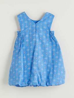 Bisiklet Yaka ?i?ekli K?z Bebek Elbise